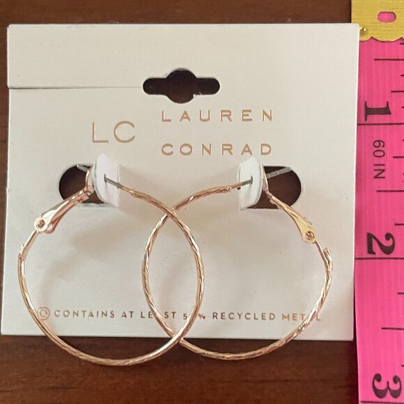 Bundle 3 for.$12. Lauren Conrad Gold Tone Hoop Earrings - Picture 3 of 3